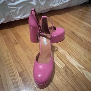 Hot pink high heels shoes size 40